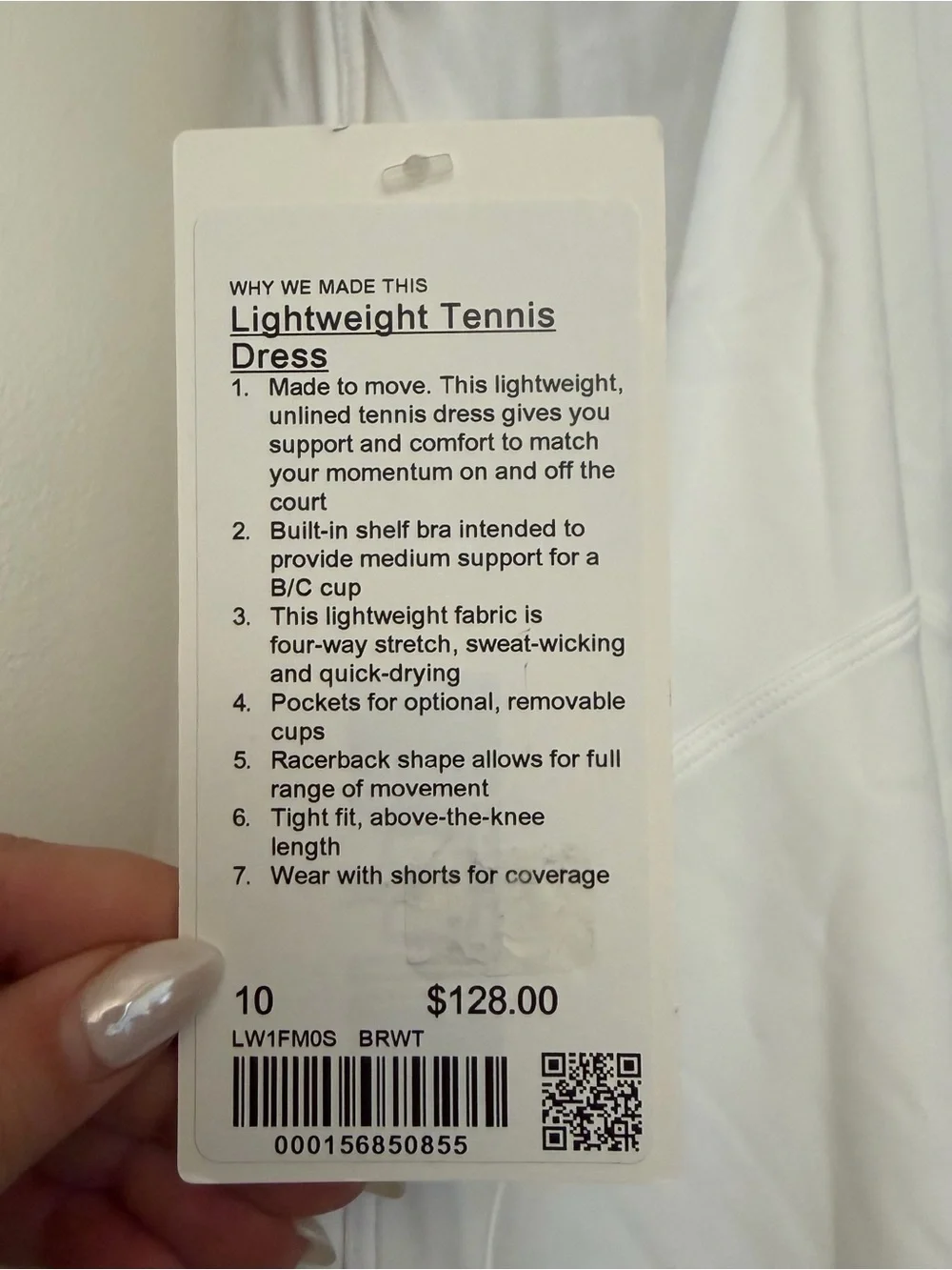 Lululemon Lightweight Tennis Dress B/C Cup White